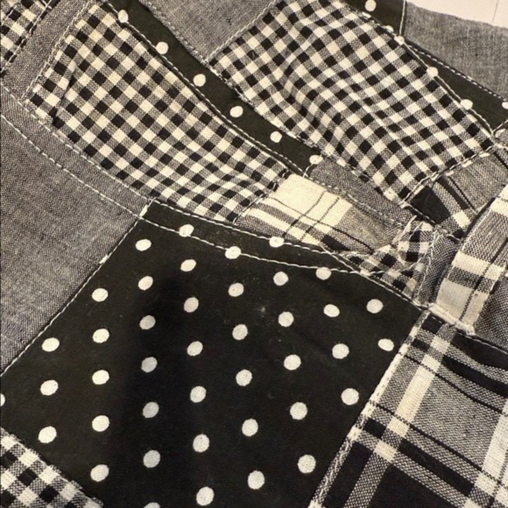 NWT Mudd Patchwork Denim Black White Gingham Polk… - image 4